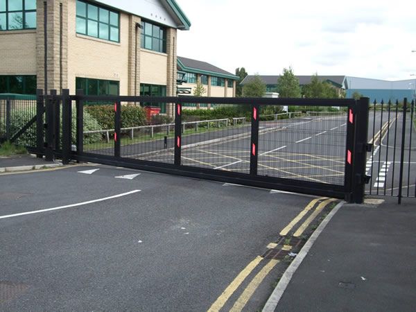 black electronic gate