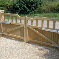 automated wooden gates