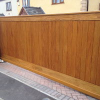 Timber automatic gate to a residential home Warrington